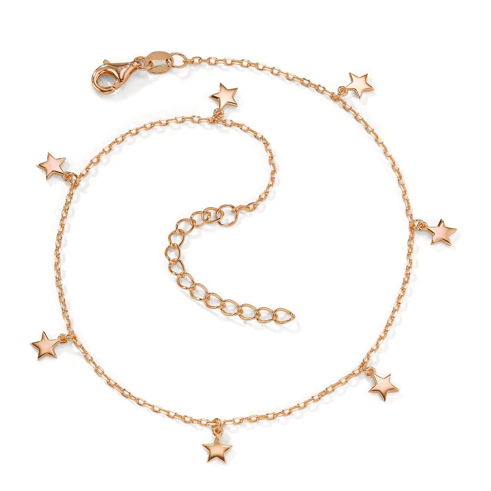 Anklet Silver Rose Gold plated Star 23-27 cm