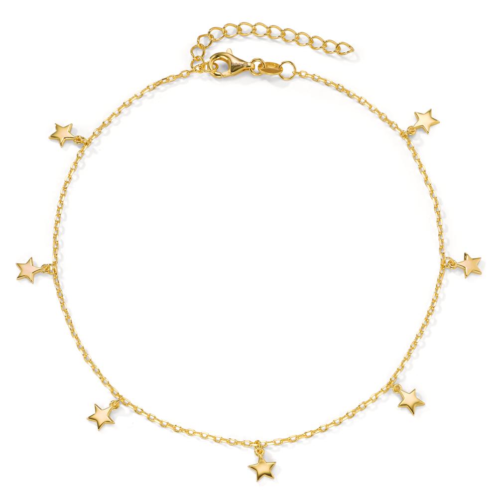 Anklet Silver Yellow Gold plated Star 23-27 cm