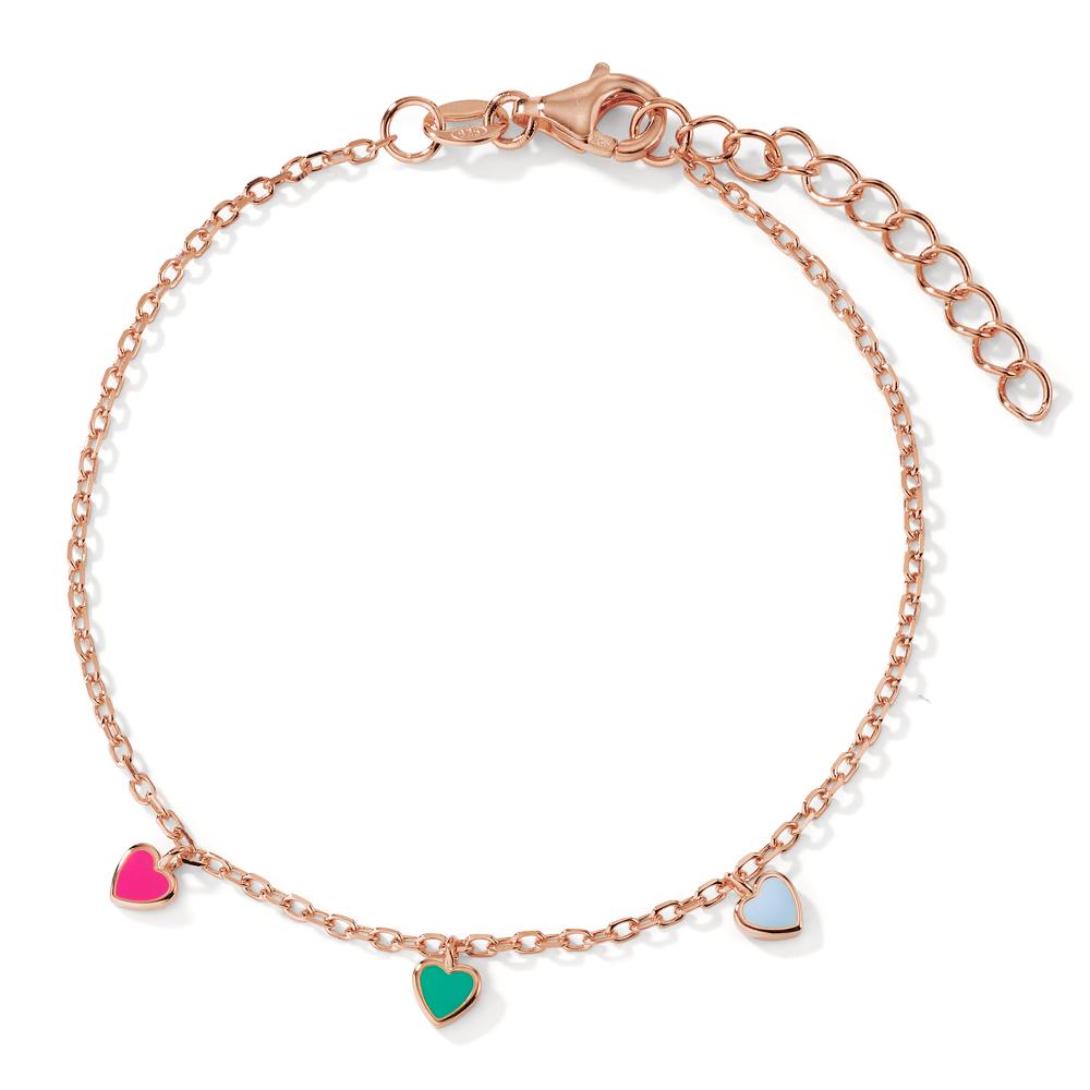 Bracelet Silver Rose Gold plated Heart 16-19 cm