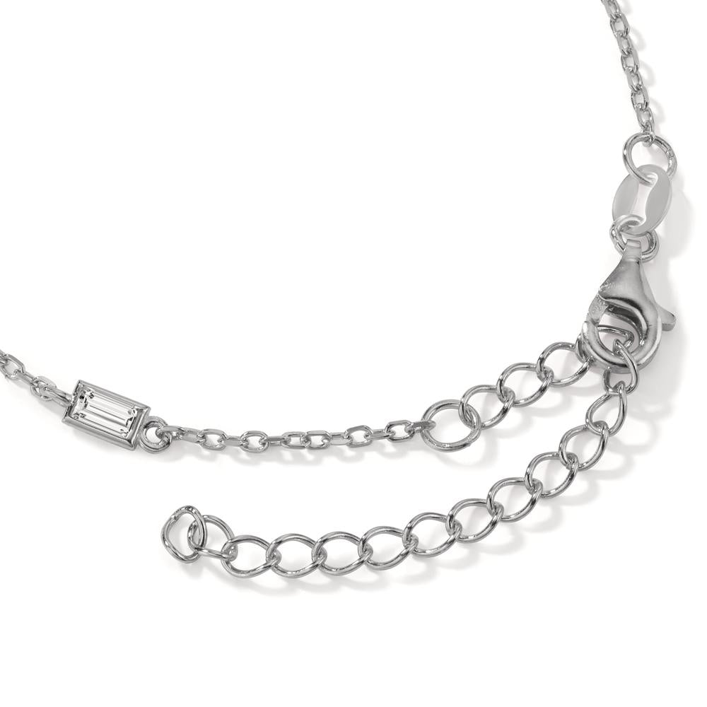 Bracelet Silver Zirconia 5 Stones Rhodium plated 15.5-20.5 cm