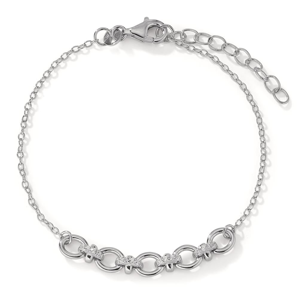 Bracelet Silver Zirconia 16 Stones Rhodium plated 16-19 cm