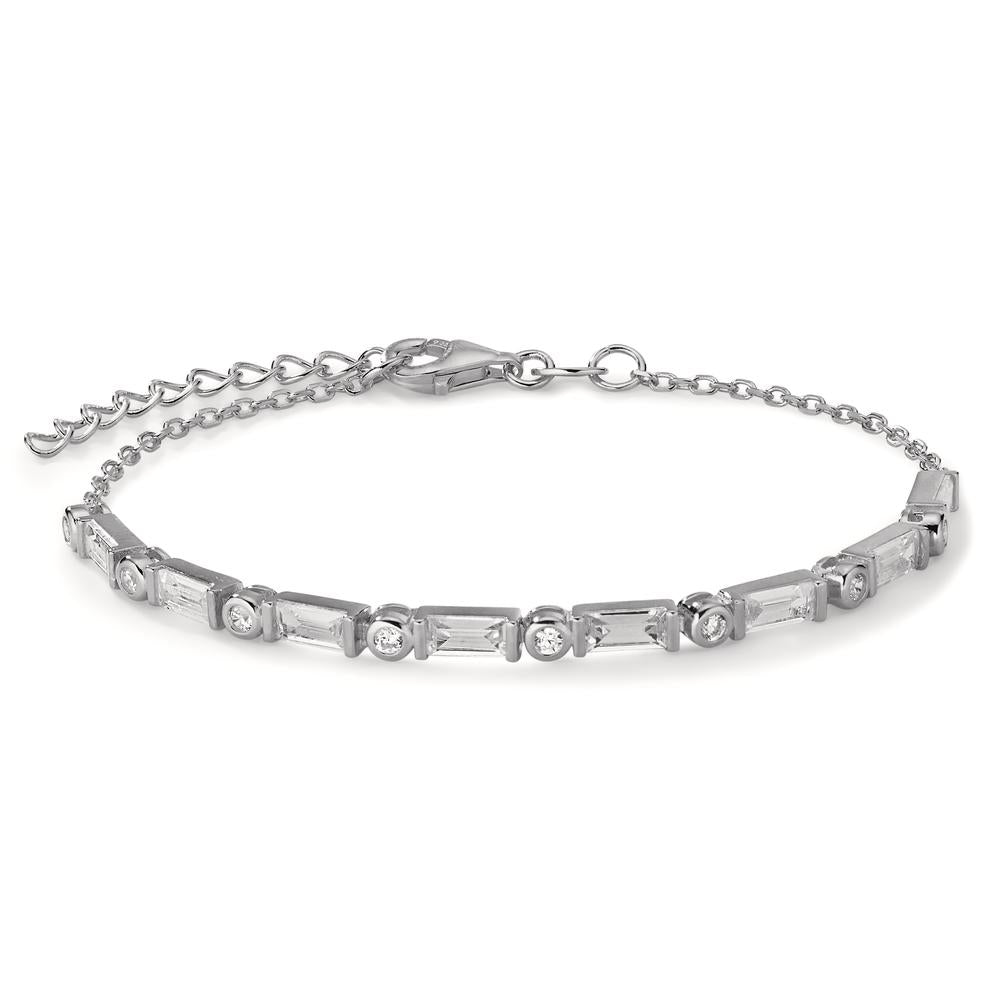 Bracelet Silver Zirconia 16 Stones Rhodium plated 15.5-18.5 cm