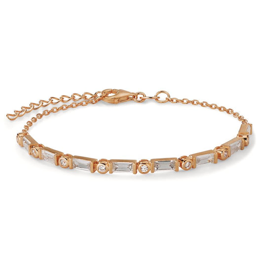 Bracelet Silver Zirconia 16 Stones Rose Gold plated 15.5-18.5 cm