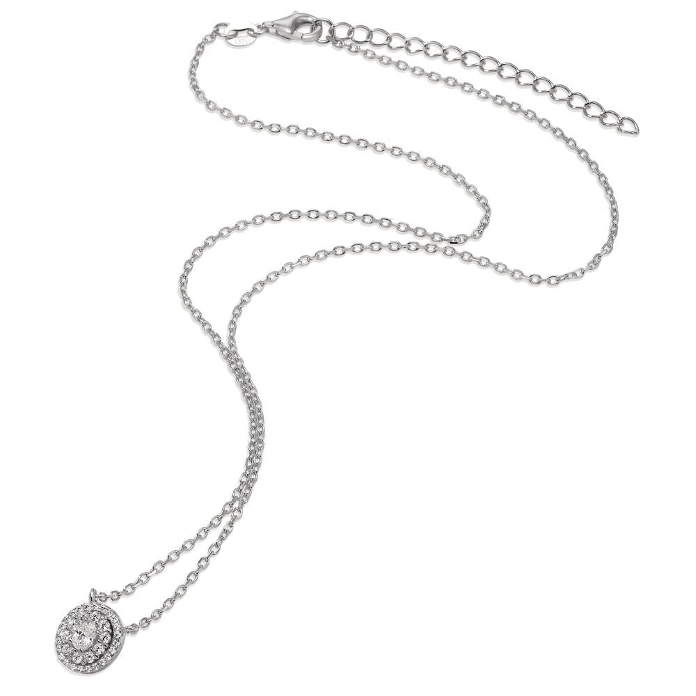 Necklace Silver Zirconia Rhodium plated 40-45 cm Ø9 mm