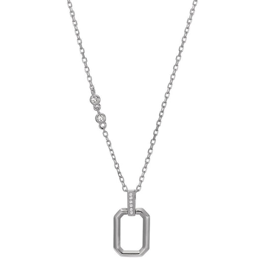 Necklace Silver Zirconia 8 Stones Rhodium plated 40-45 cm