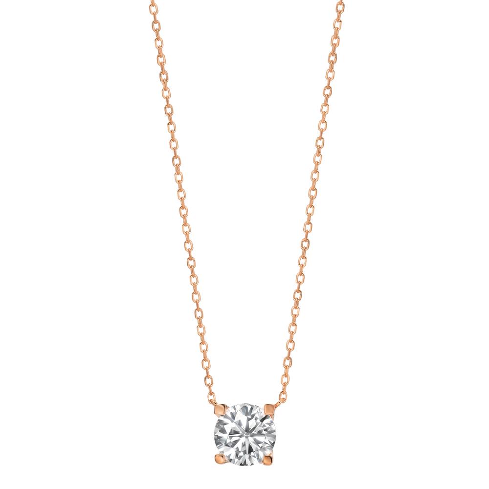 Necklace Silver Zirconia Rose Gold plated 40-45 cm Ø10 mm