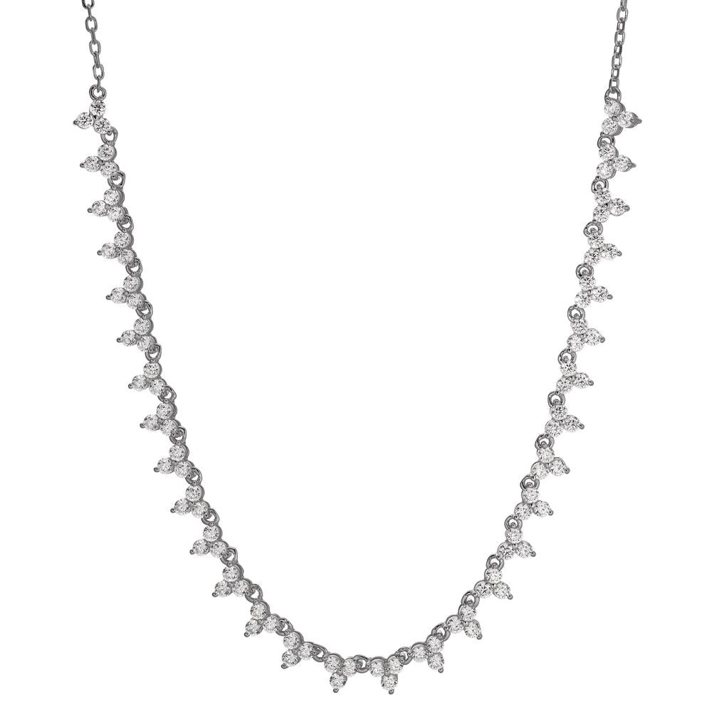 Necklace Silver Zirconia 90 Stones Rhodium plated 37-42 cm