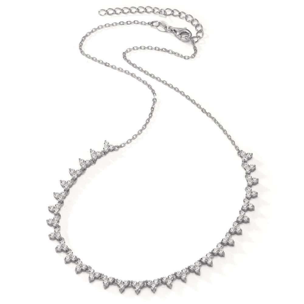 Necklace Silver Zirconia 90 Stones Rhodium plated 37-42 cm