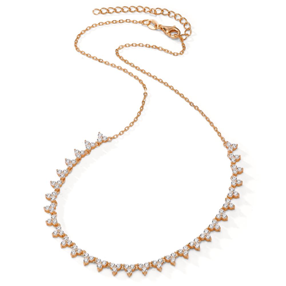 Necklace Silver Zirconia 90 Stones Rose Gold plated 36-41 cm