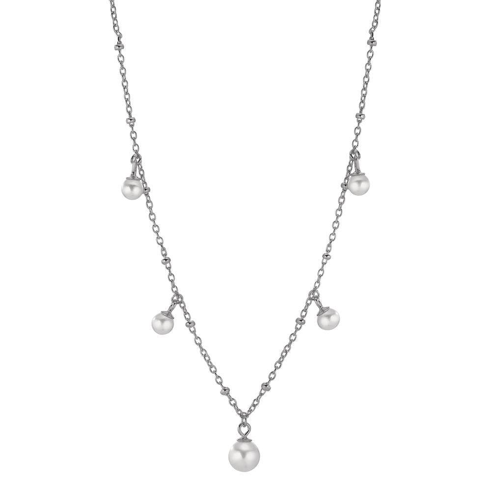 Necklace Silver Rhodium plated Shining pearls 40-45 cm