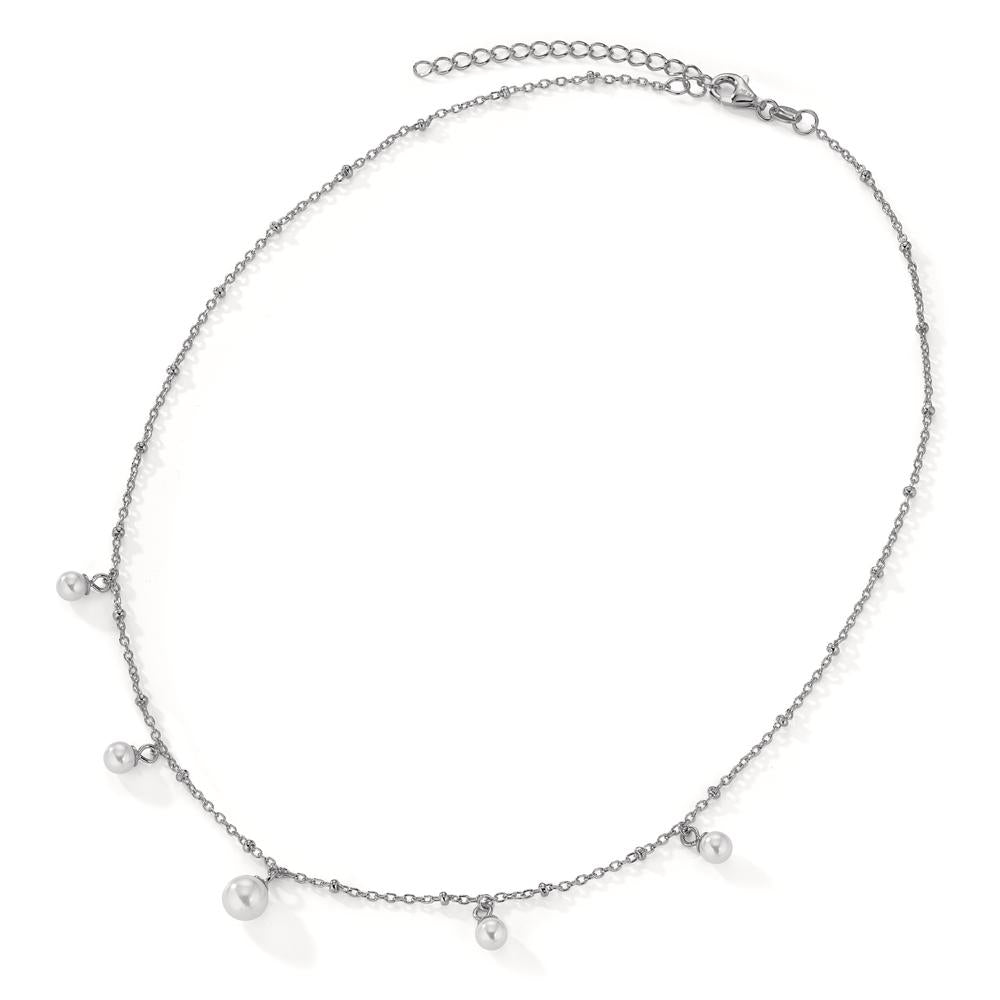 Necklace Silver Rhodium plated Shining pearls 40-45 cm