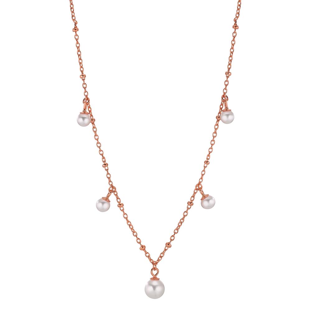 Necklace Silver Rose Gold plated Shining pearls 40-45 cm