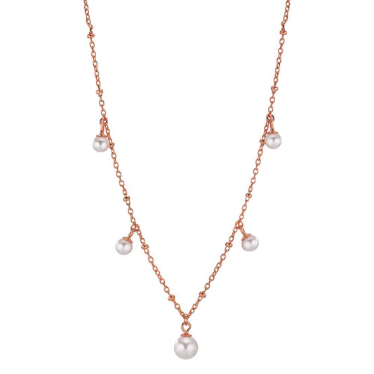 Necklace Silver Rose Gold plated Shining pearls 40-45 cm