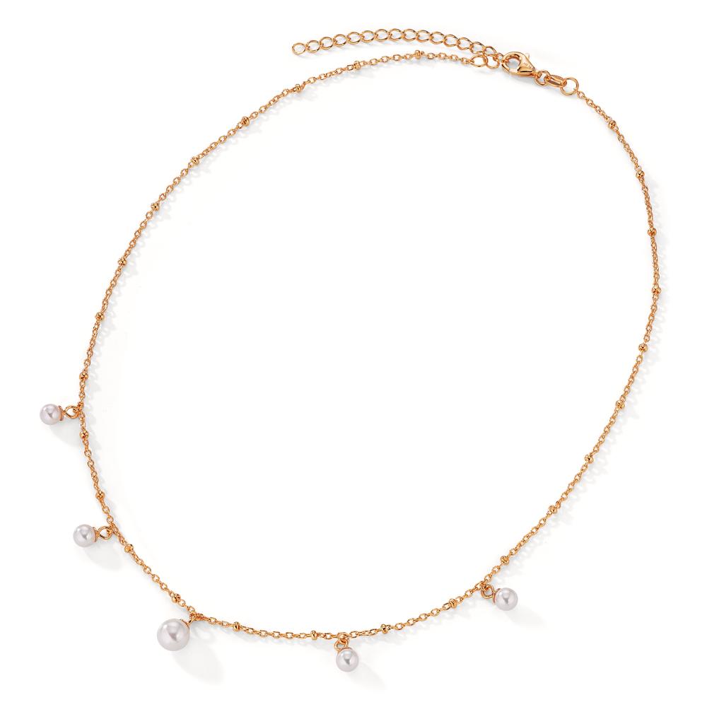 Necklace Silver Rose Gold plated Shining pearls 40-45 cm