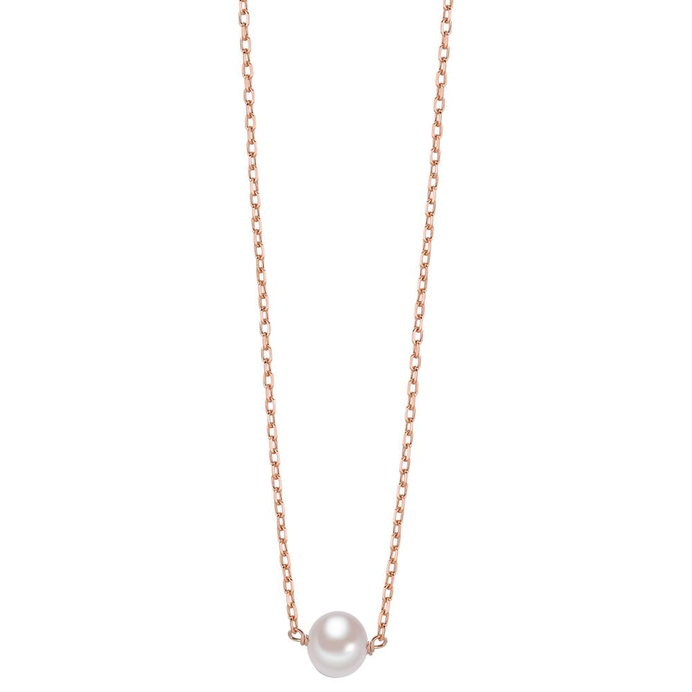 Necklace Silver Rose Gold plated Freshwater pearl 40-45 cm