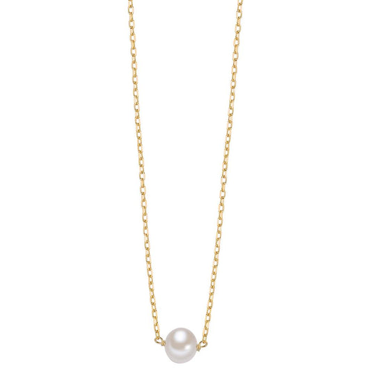 Necklace Silver Yellow Gold plated Freshwater pearl 40-45 cm