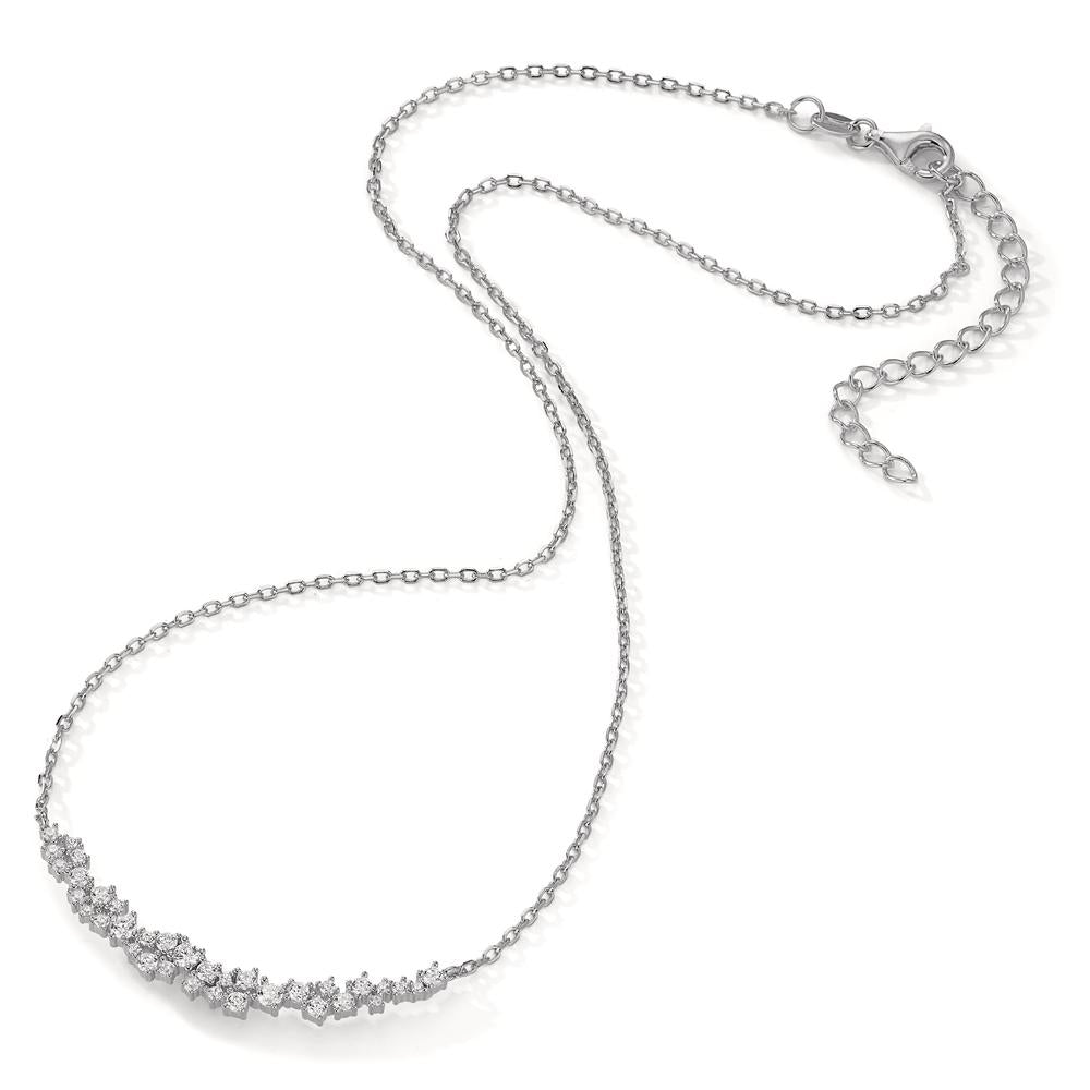 Necklace Silver Zirconia 35 Stones Rhodium plated 40-45 cm