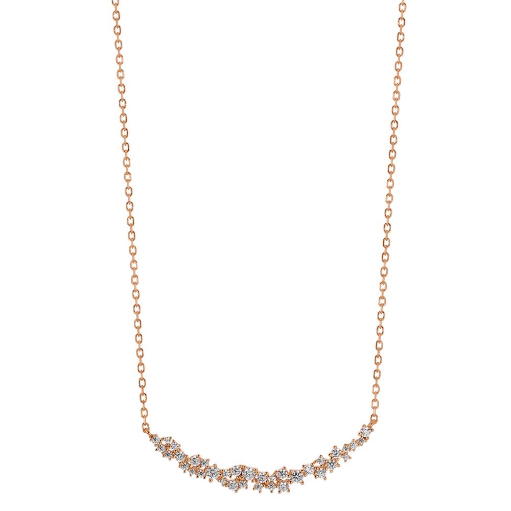 Necklace Silver Zirconia 35 Stones Rose Gold plated 40-45 cm