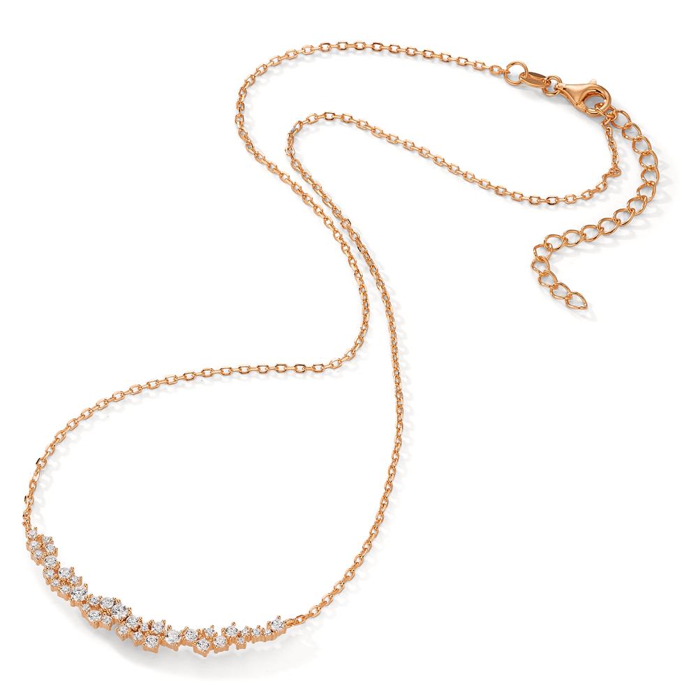 Necklace Silver Zirconia 35 Stones Rose Gold plated 40-45 cm