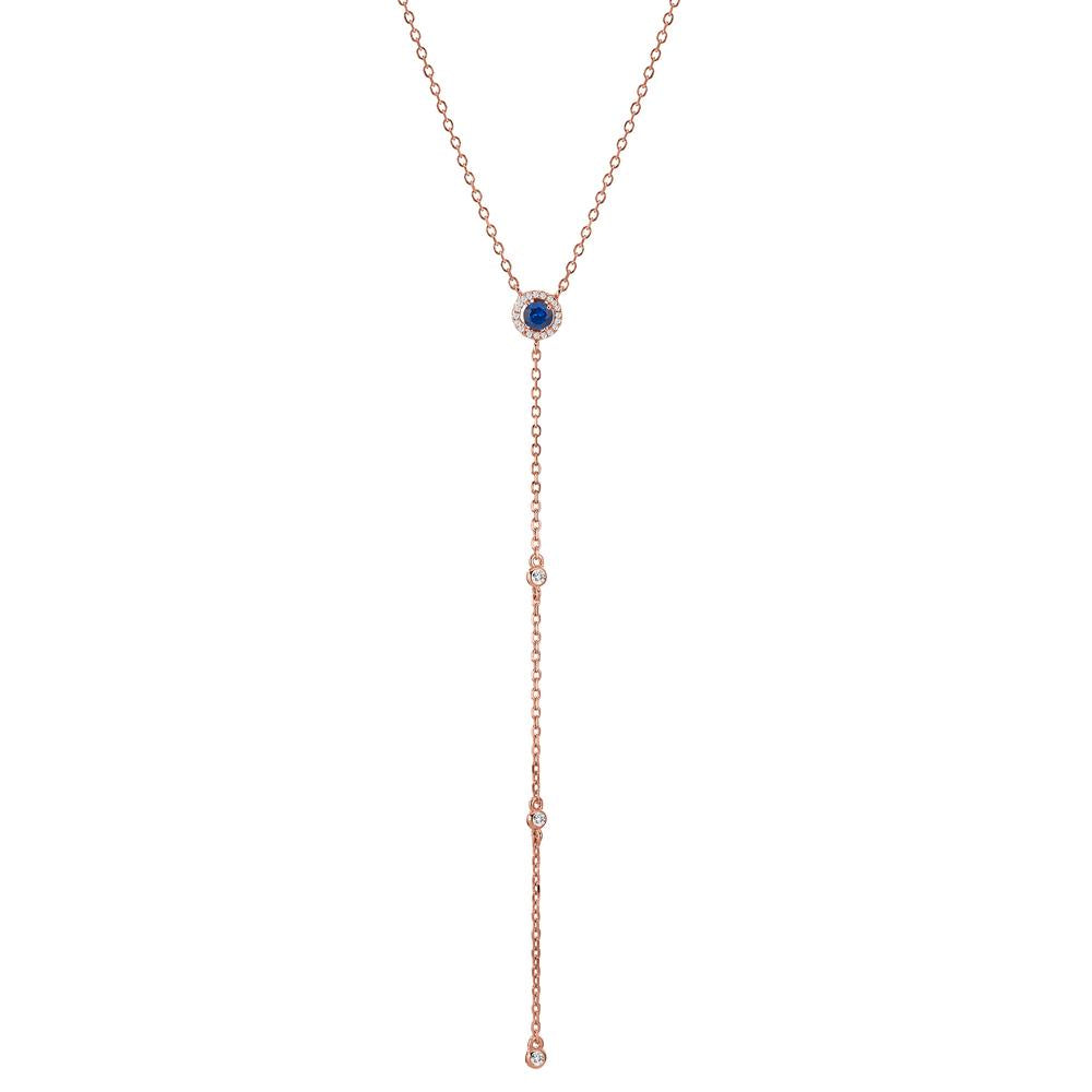 Necklace Silver Zirconia Rose Gold plated 40-45 cm