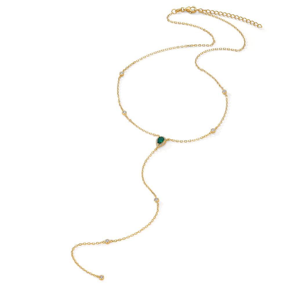 Necklace Silver Zirconia Yellow Gold plated 40-45 cm