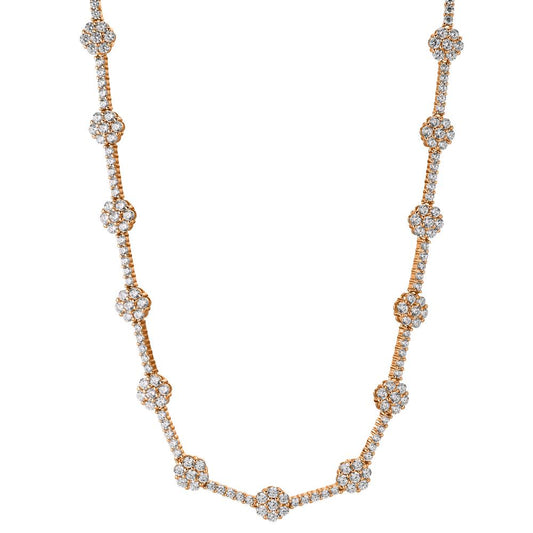 Necklace Silver Zirconia Rose Gold plated 40-45 cm