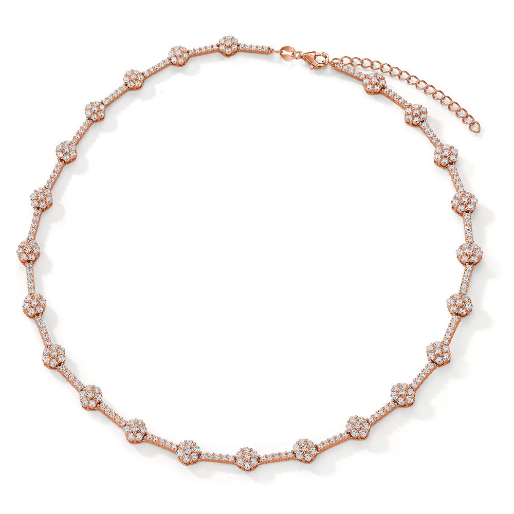 Necklace Silver Zirconia Rose Gold plated 40-45 cm