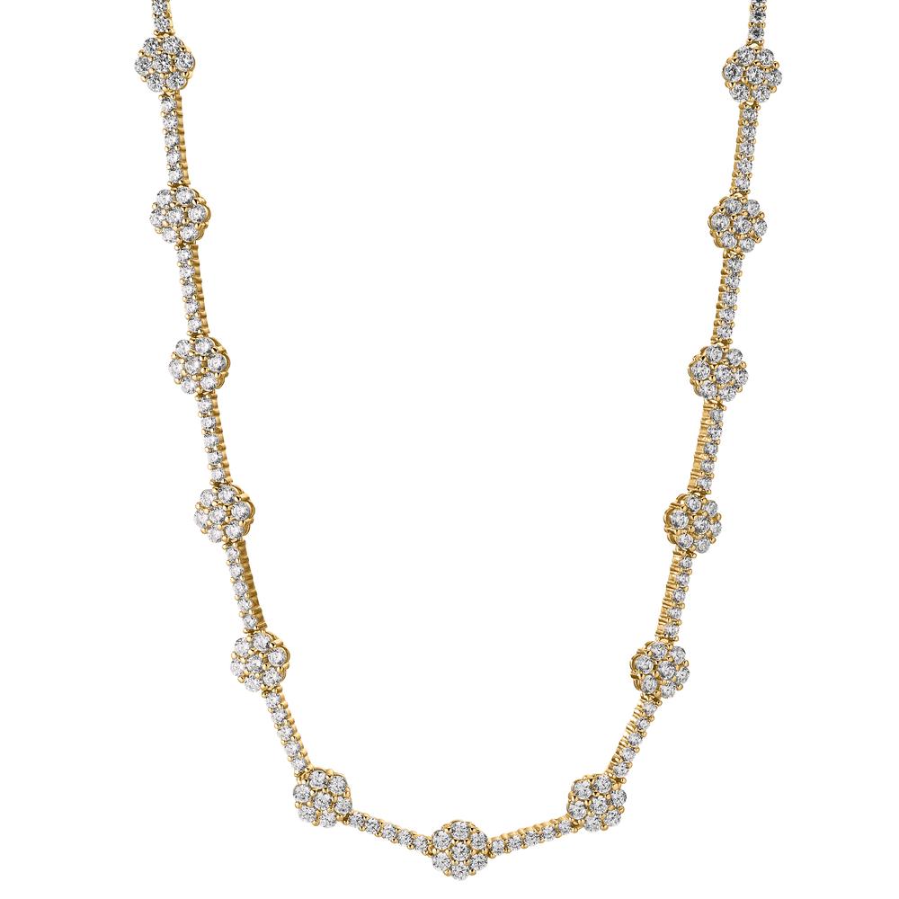 Necklace Silver Zirconia Yellow Gold plated 40-45 cm