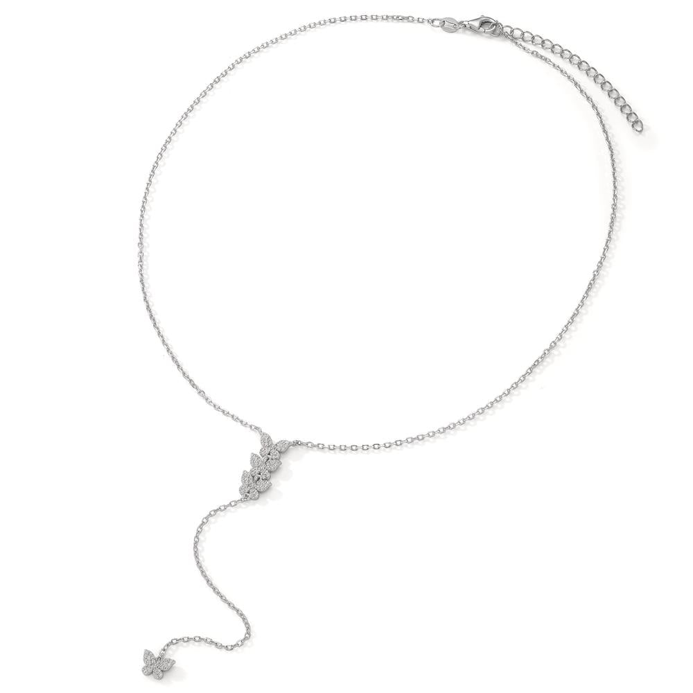 Necklace Silver Zirconia Rhodium plated Butterfly 40-45 cm