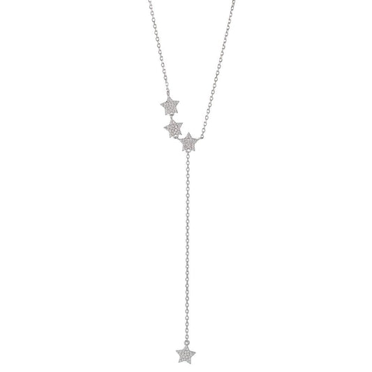 Necklace Silver Zirconia Rhodium plated Star 40-45 cm