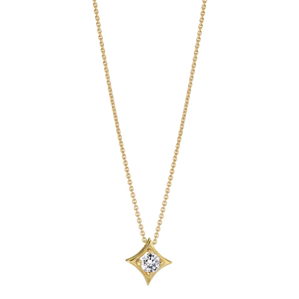 Necklace with pendant 18k Yellow Gold Diamond 0.10 ct, w-si 40-42 cm