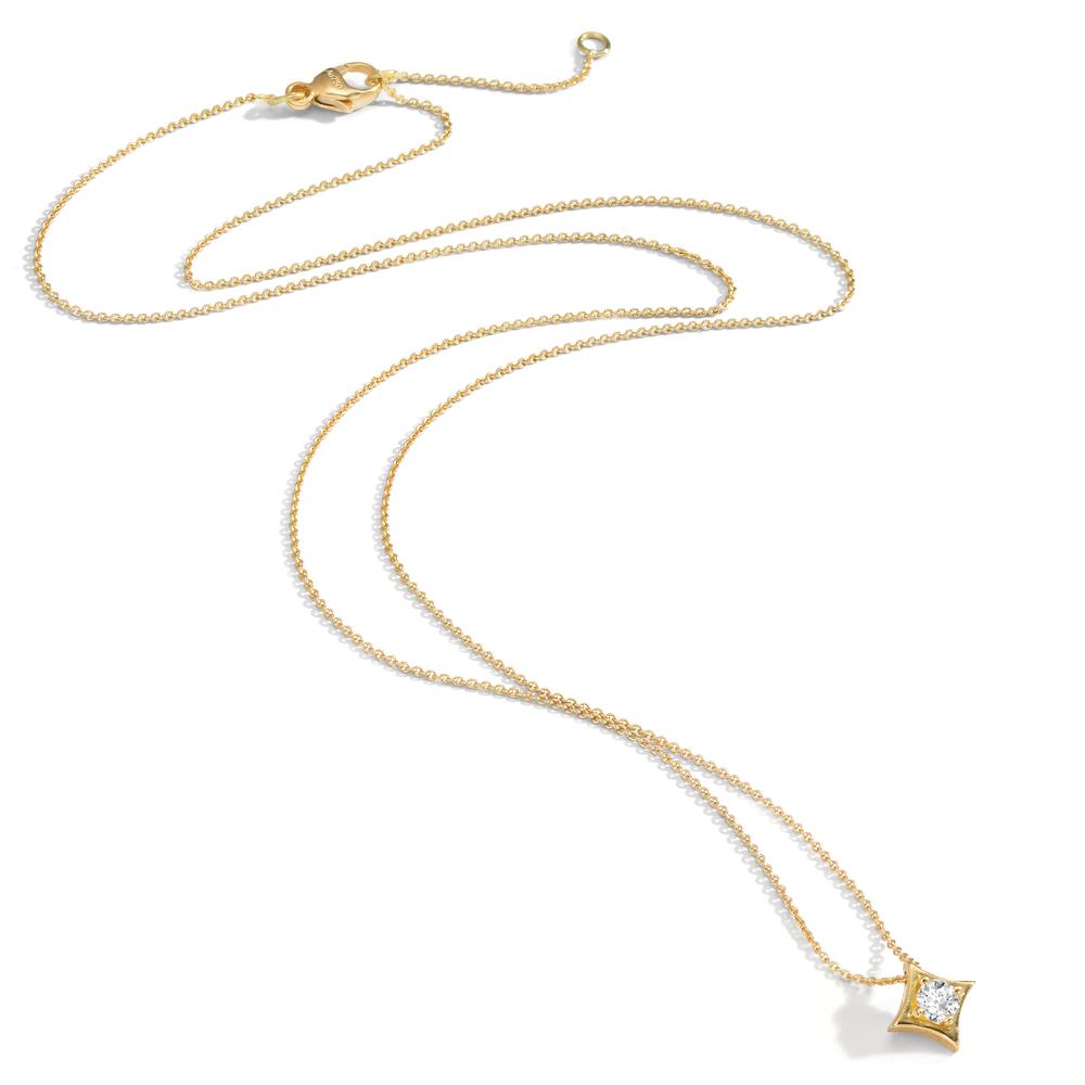 Necklace with pendant 18k Yellow Gold Diamond 0.10 ct, w-si 40-42 cm