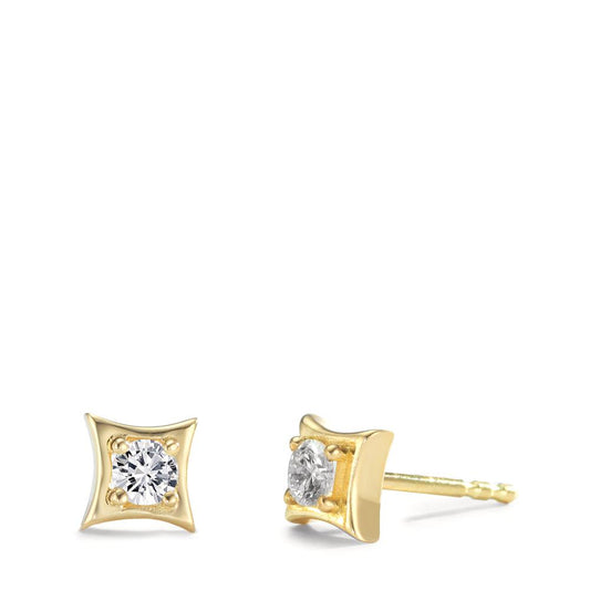 Stud earrings 18k Yellow Gold Diamond 0.20 ct, 2 Stones, w-si