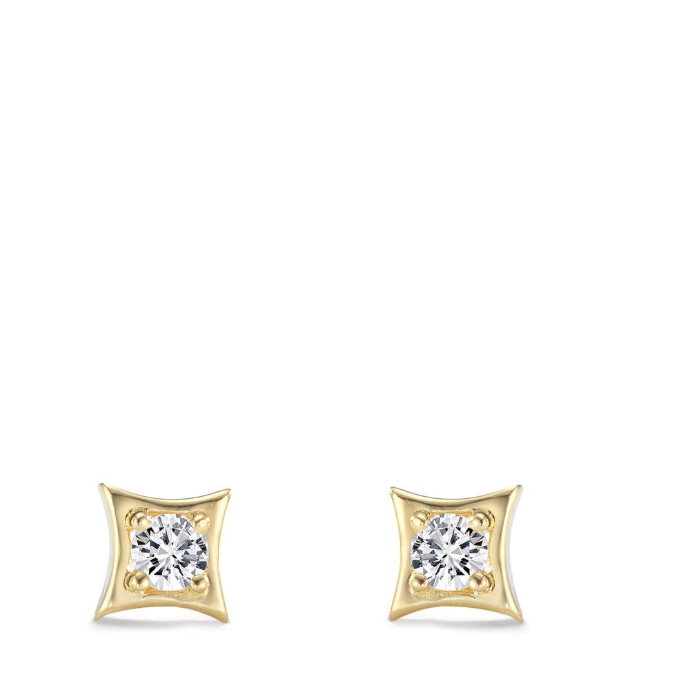 Stud earrings 18k Yellow Gold Diamond 0.20 ct, 2 Stones, w-si