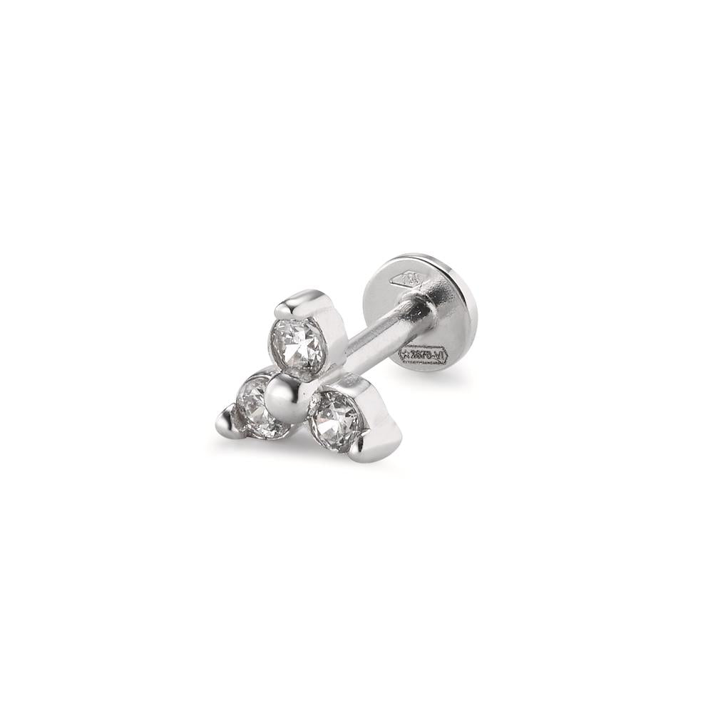 Piercing 18k White Gold Zirconia 3 Stones Ø5.2 mm