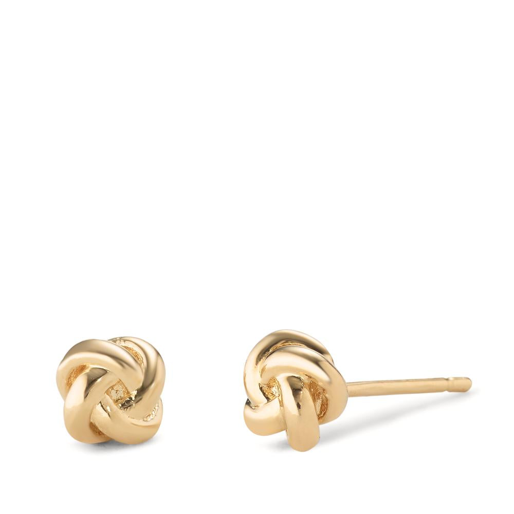 Stud earrings Bronze Yellow Gold plated Knot Ø7 mm