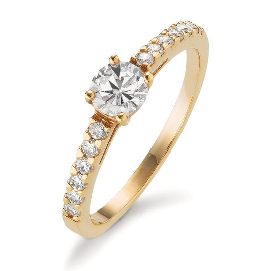 Ring Bronze Zirconia 13 Stones, 4.5 mm Yellow Gold plated