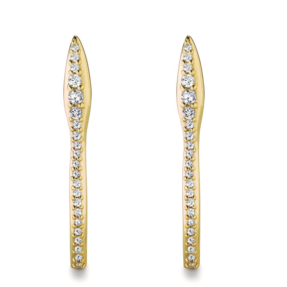 Drop Earrings Silver Zirconia 44 Stones Yellow Gold plated