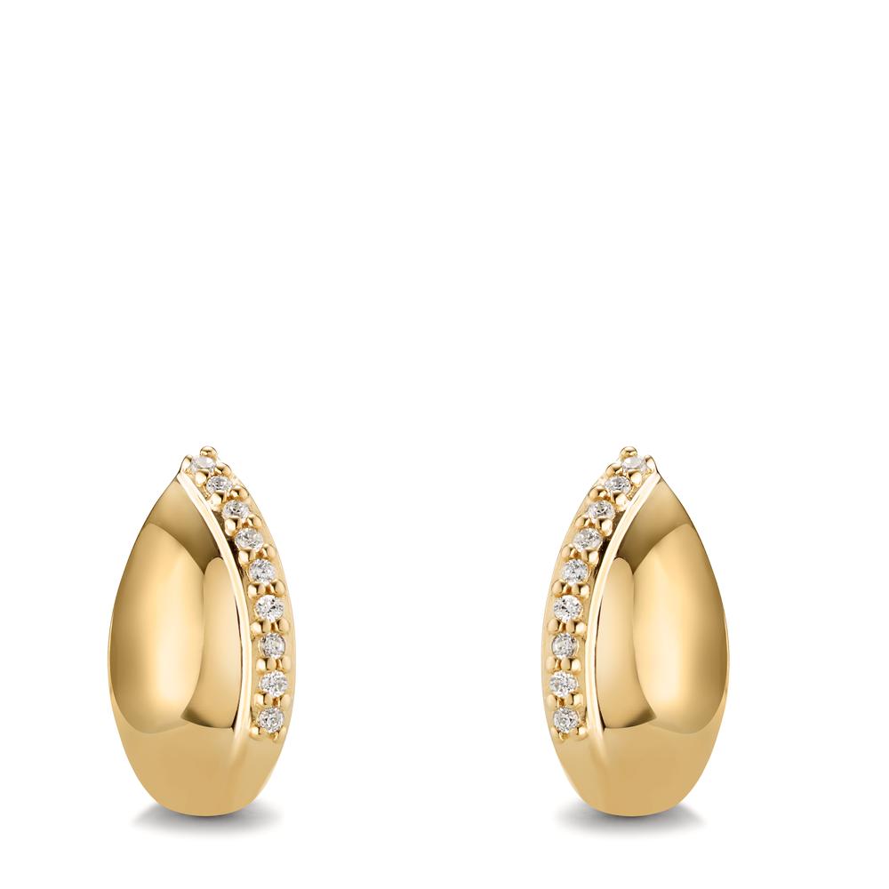 Hinged hoop Silver Zirconia 18 Stones Yellow Gold plated