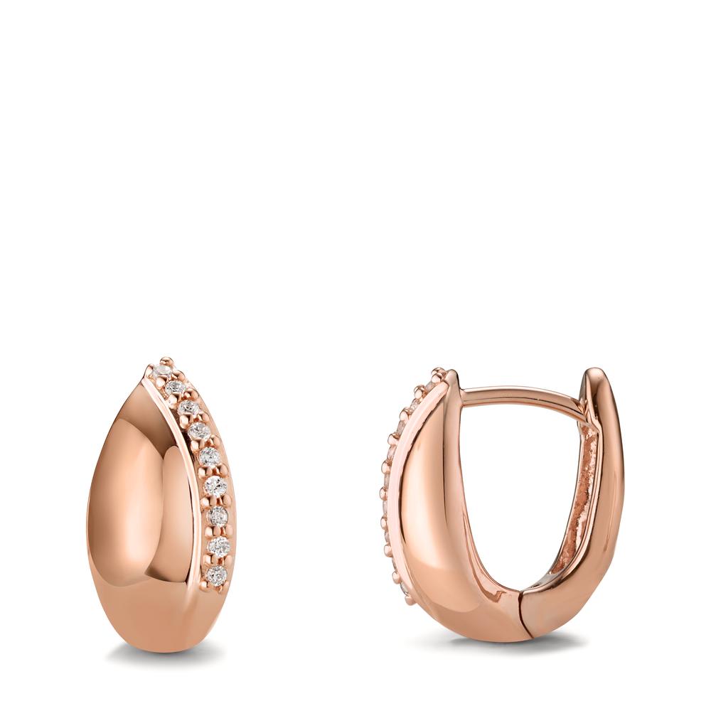 Hinged hoop Silver Zirconia 18 Stones Rose Gold plated