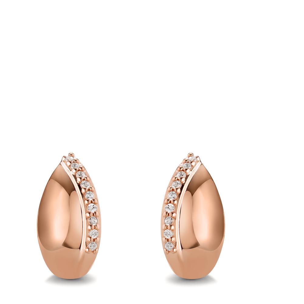 Hinged hoop Silver Zirconia 18 Stones Rose Gold plated