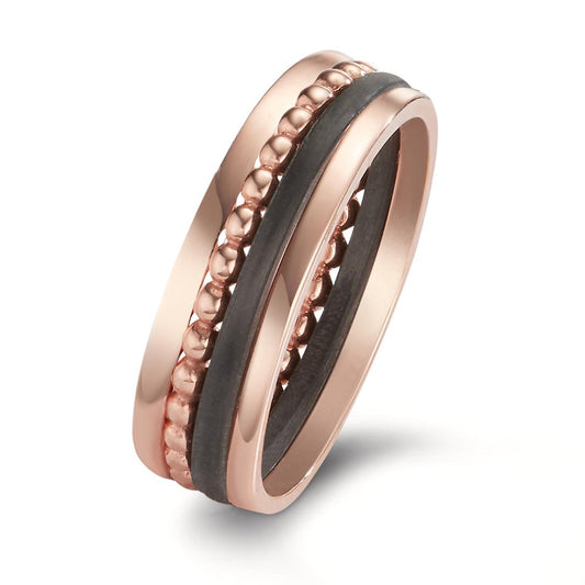 Ring set 14k Red Gold, Carbon