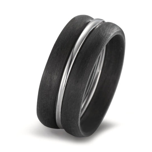 Ring set 18k White Gold, Carbon