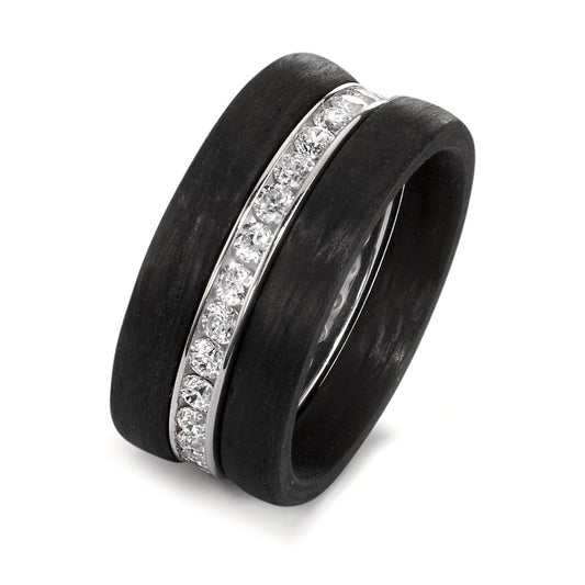 Ring set 18k White Gold, Carbon Zirconia