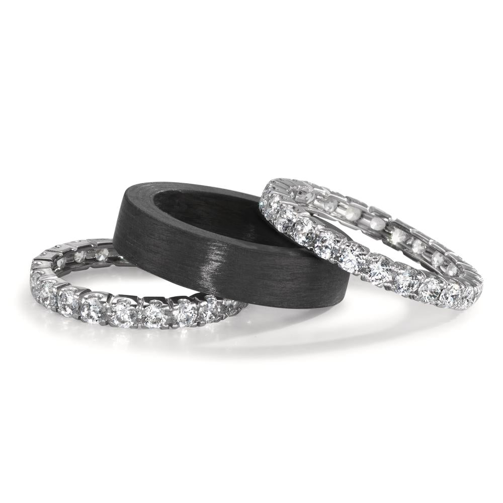 Ring set 18k White Gold, Carbon Zirconia