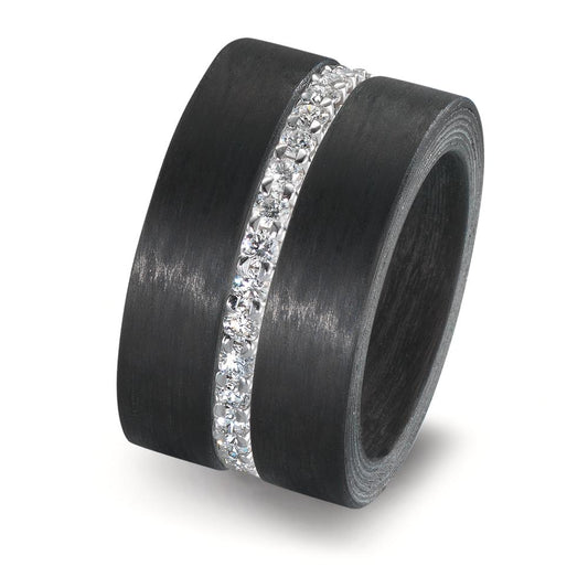 Ring set 18k White Gold, Carbon Zirconia