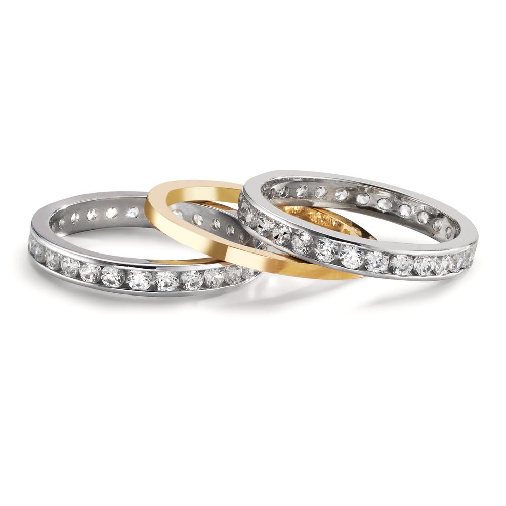 Ring set 18k White Gold, 18k Yellow Gold Zirconia