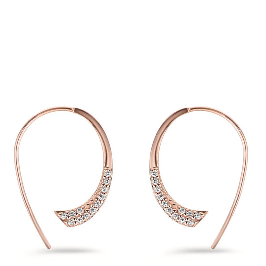 Earrings Silver Zirconia White, 24 Stones Rose Gold plated