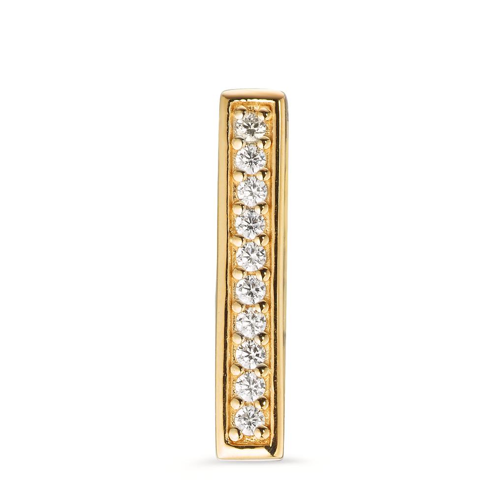 Pendant Silver Zirconia 10 Stones Yellow Gold plated