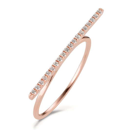 Stacking ring Silver Zirconia 19 Stones Rose Gold plated